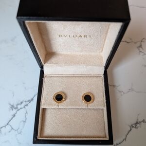 Pair of Bvlgari Bvlgari Gold and Black Onyx Earrings